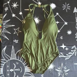Olive Green One-Piece Swimsuit